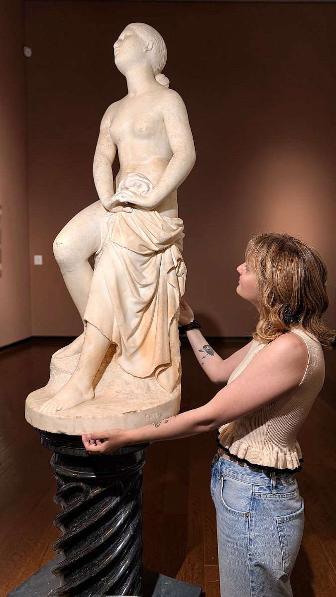 Statua raffigurante La Fiducia in Dio, Lorenzo Bartolini (1777-1850) Marmo Carrara -photo-3