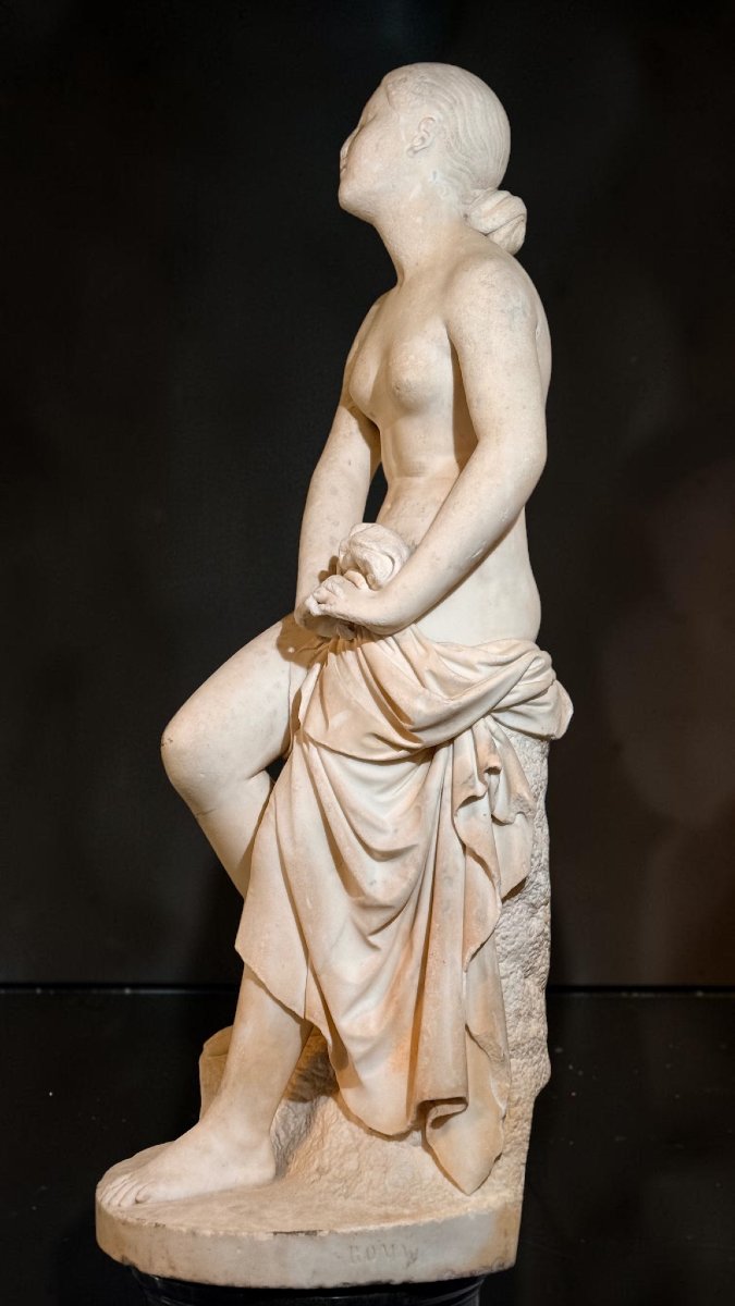 Statua raffigurante La Fiducia in Dio, Lorenzo Bartolini (1777-1850) Marmo Carrara -photo-1