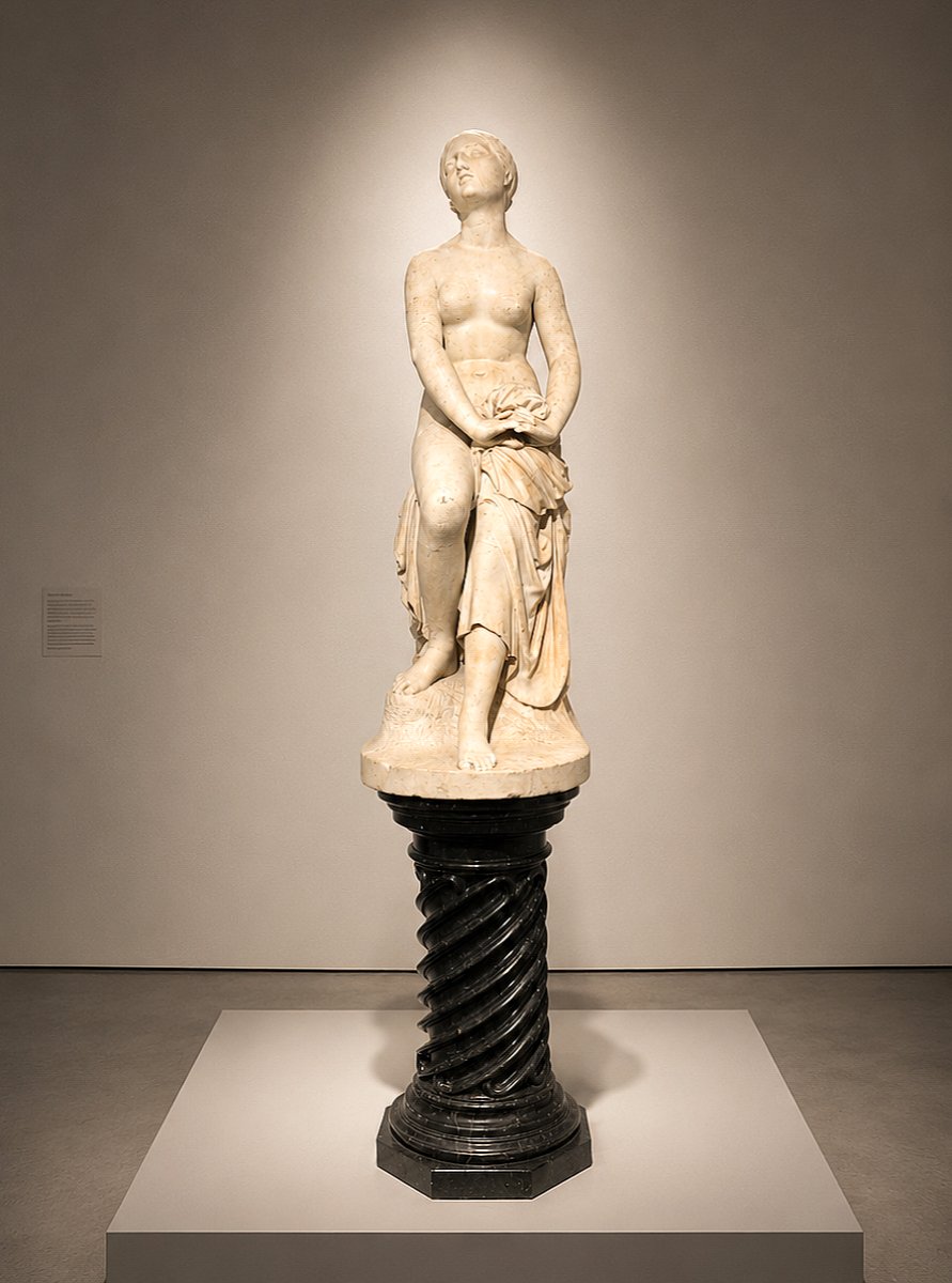 Statua raffigurante La Fiducia in Dio, Lorenzo Bartolini (1777-1850) Marmo Carrara 