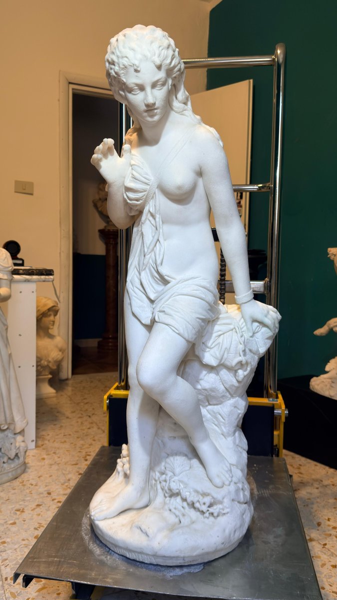 Statua raffigurante Andromeda di Domenico Menconi (1879) Marmo Bianco Statuario di Carrara -photo-2