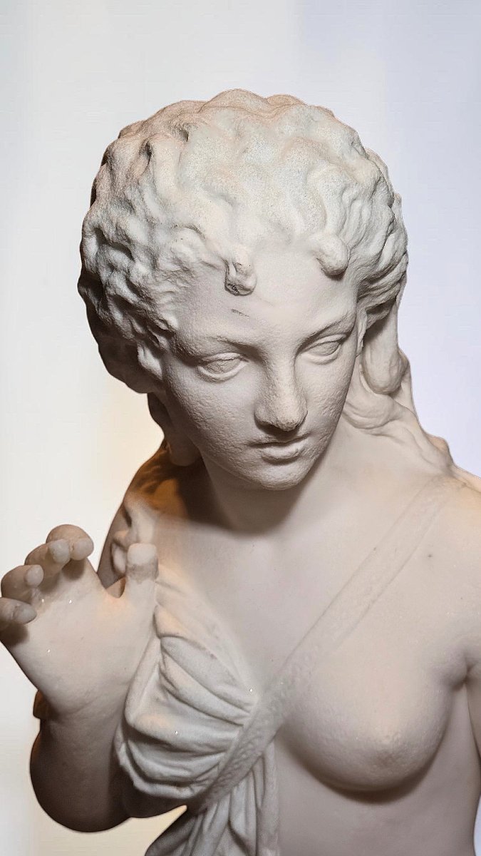 Statua raffigurante Andromeda di Domenico Menconi (1879) Marmo Bianco Statuario di Carrara -photo-3