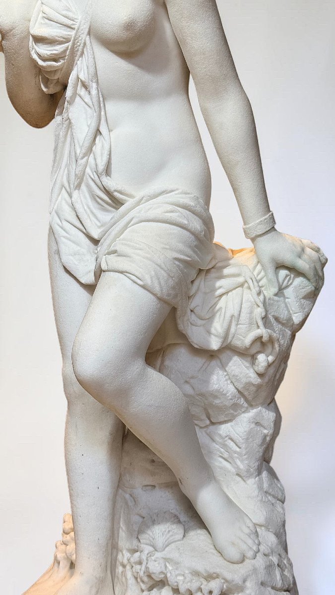 Statua raffigurante Andromeda di Domenico Menconi (1879) Marmo Bianco Statuario di Carrara -photo-5