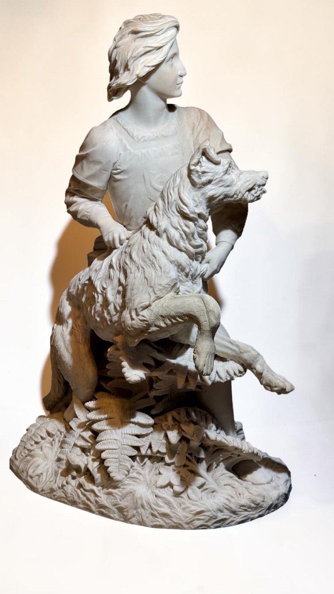 Statua raffigurante "IL GIOVANE ROMILLY " di Alexander (1825-1871) Marmo Bianco Carrara -photo-4