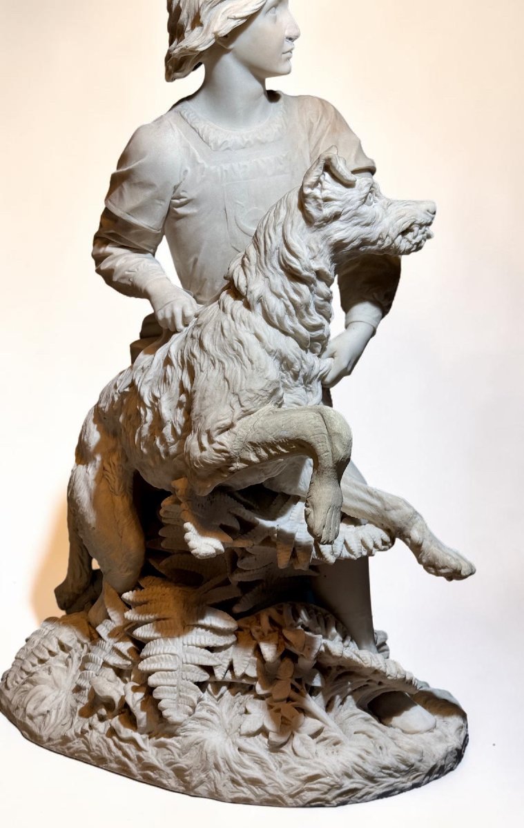 Statua raffigurante "IL GIOVANE ROMILLY " di Alexander (1825-1871) Marmo Bianco Carrara -photo-3