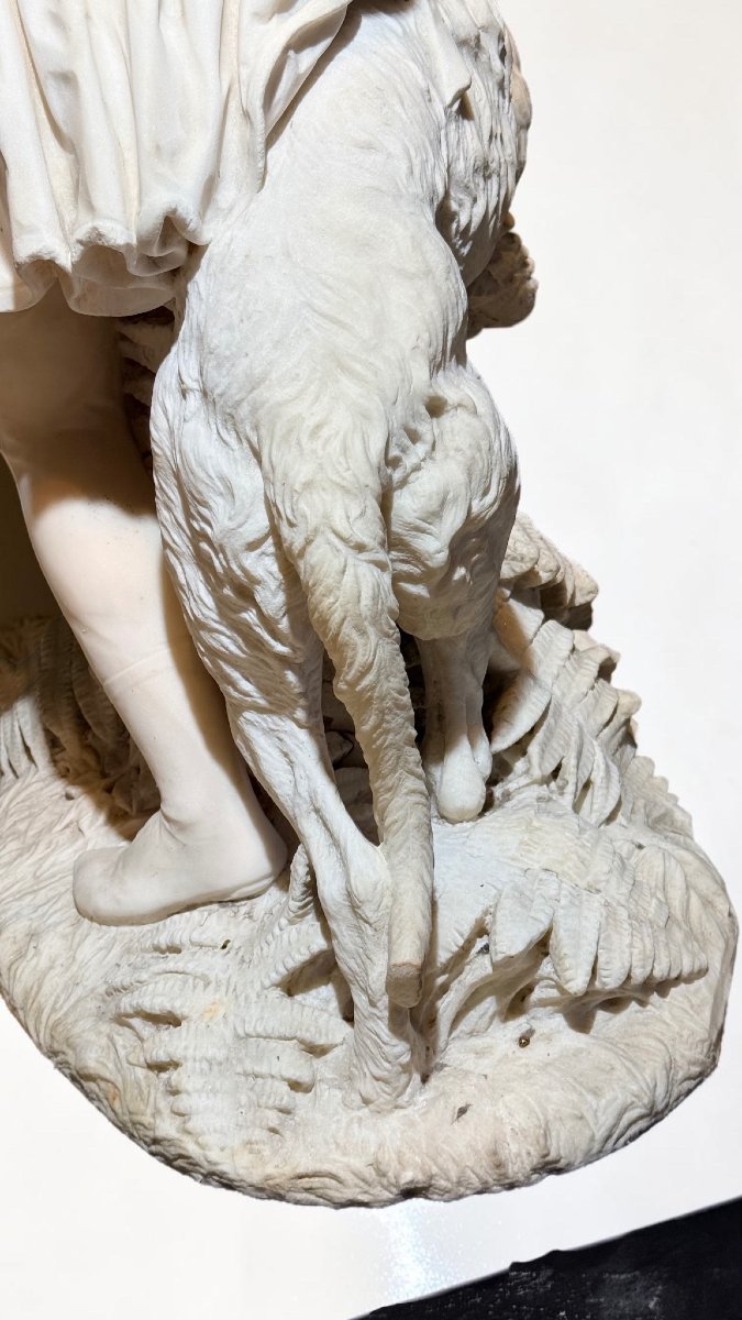 Statua raffigurante "IL GIOVANE ROMILLY " di Alexander (1825-1871) Marmo Bianco Carrara -photo-4