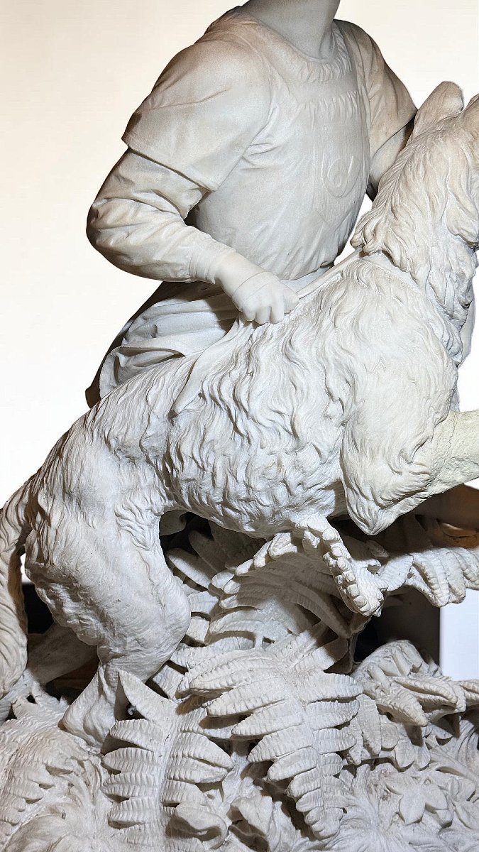 Statua raffigurante "IL GIOVANE ROMILLY " di Alexander (1825-1871) Marmo Bianco Carrara -photo-5