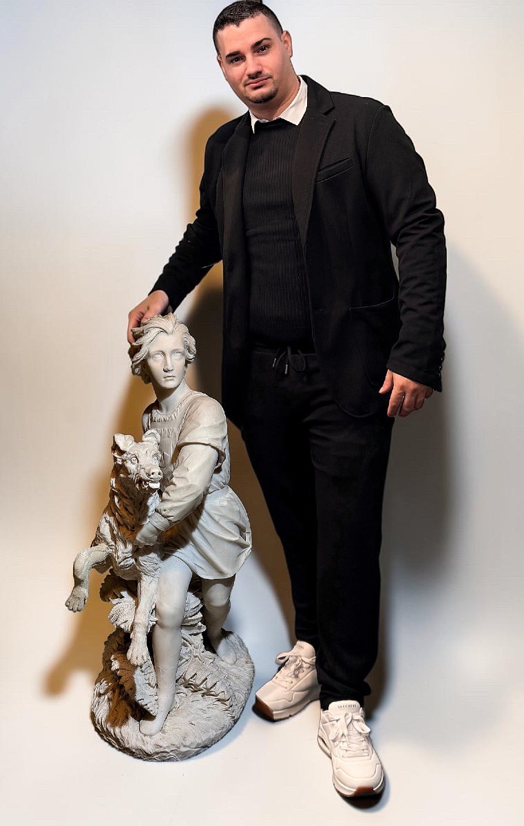 Statua raffigurante "IL GIOVANE ROMILLY " di Alexander (1825-1871) Marmo Bianco Carrara -photo-8