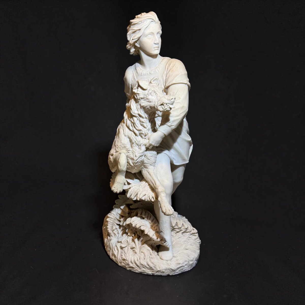 Statua raffigurante "IL GIOVANE ROMILLY " di Alexander (1825-1871) Marmo Bianco Carrara 