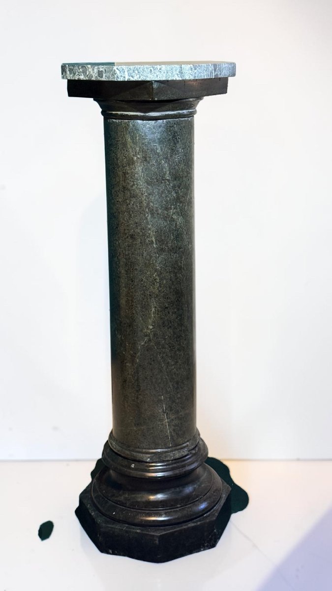 Colonna Monumentale in Marmo Verde Alpi Serpentino -photo-6