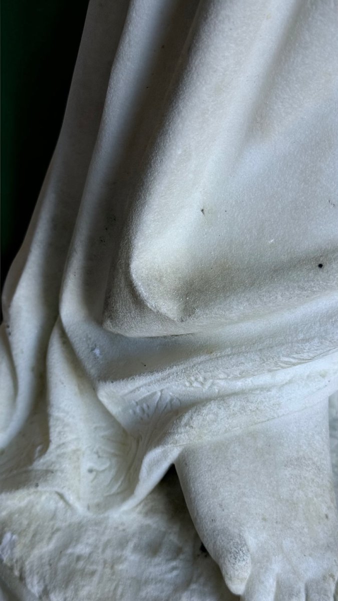 Statua Baccante neoclassica dea della musica, Marmo Bianco Statuario di Carrara -photo-6