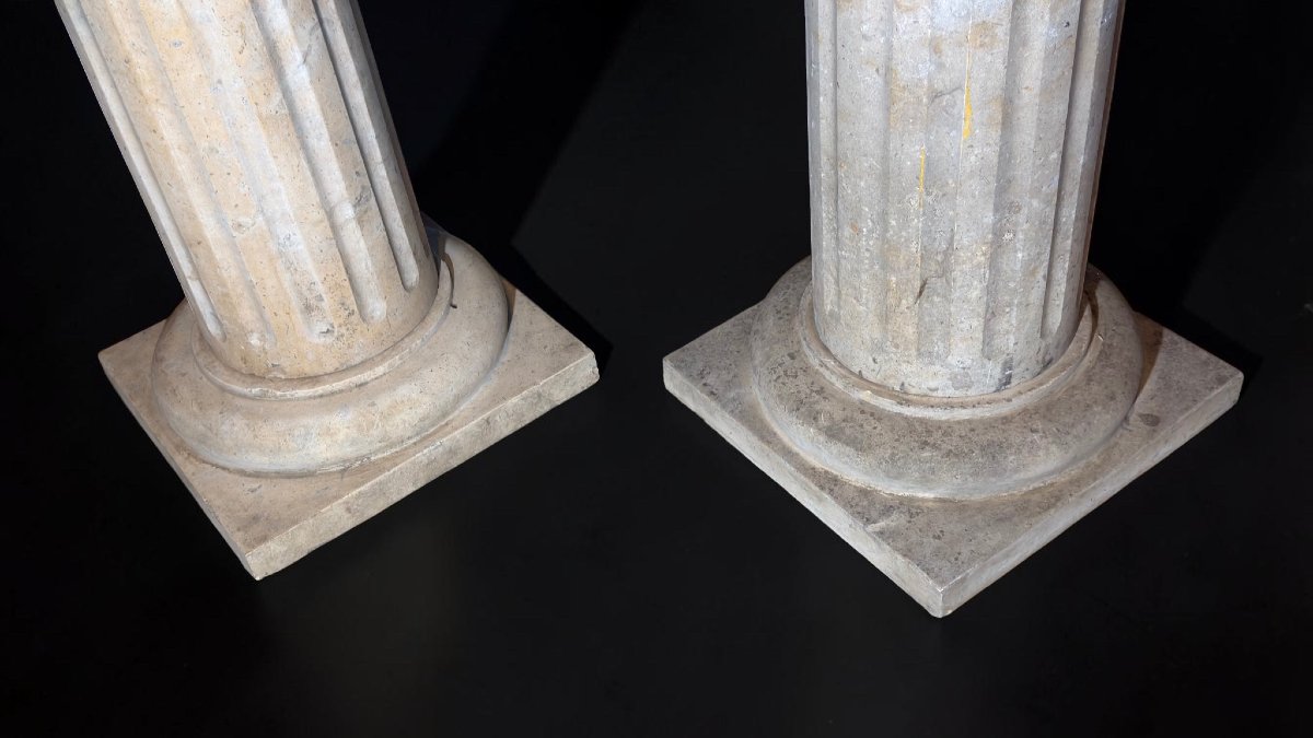 Coppia di Capitelli in Marmo Travertino Romano -photo-3