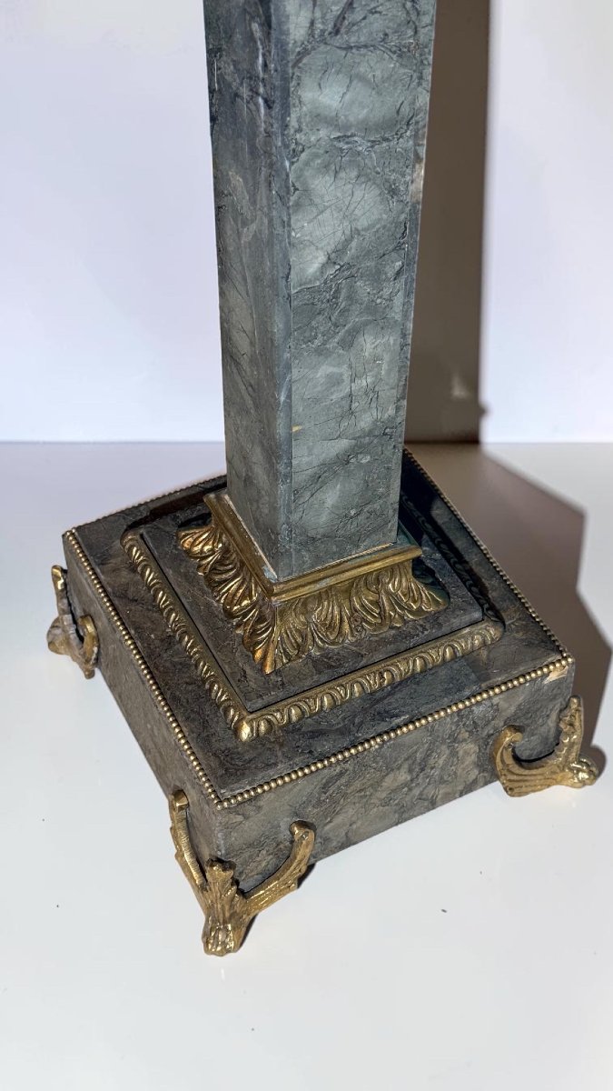 Colonna in Marmo Verde con Bronzo -photo-3