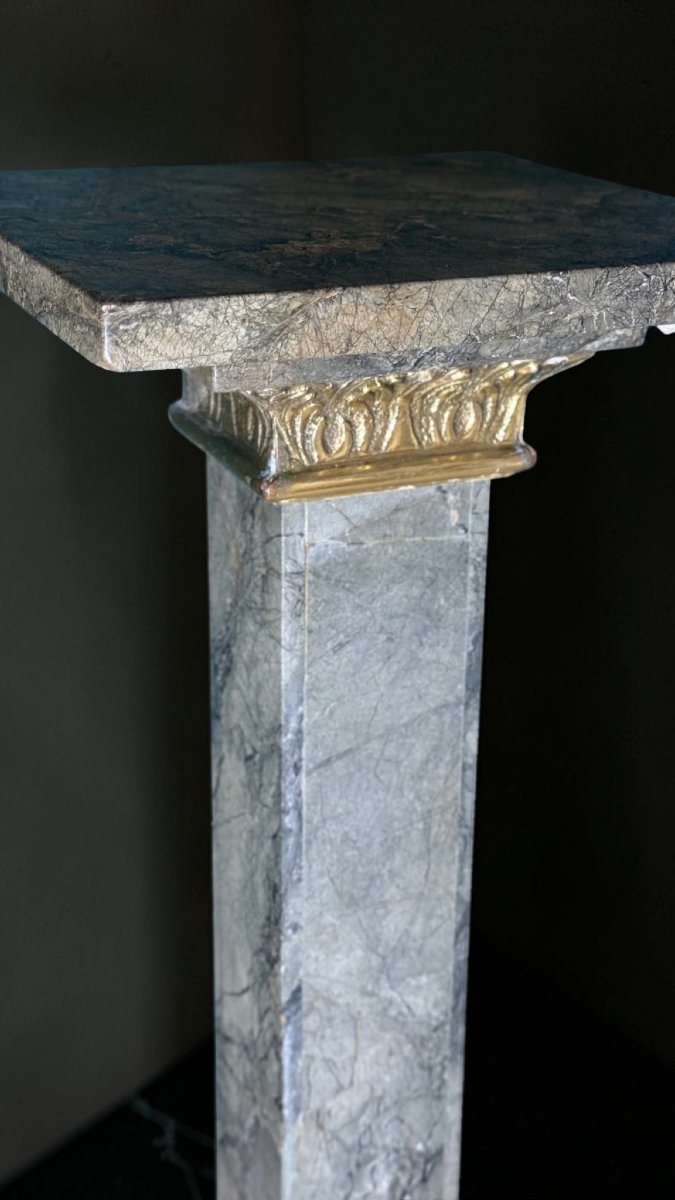 Colonna in Marmo Verde con Bronzo -photo-4