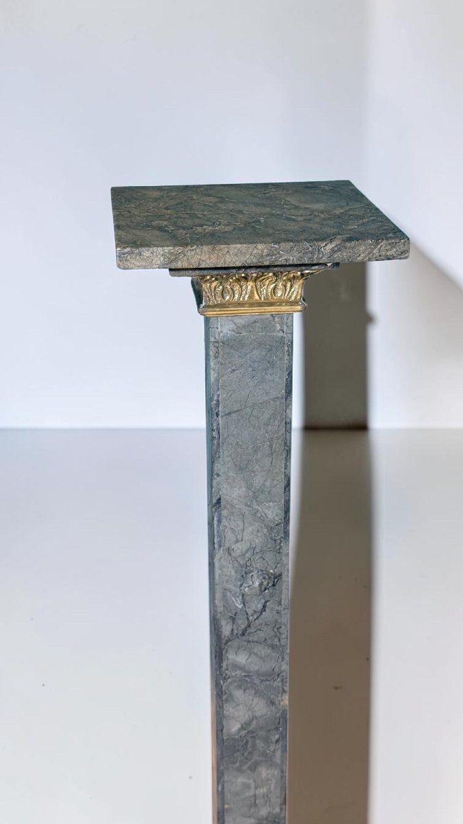 Colonna in Marmo Verde con Bronzo -photo-1