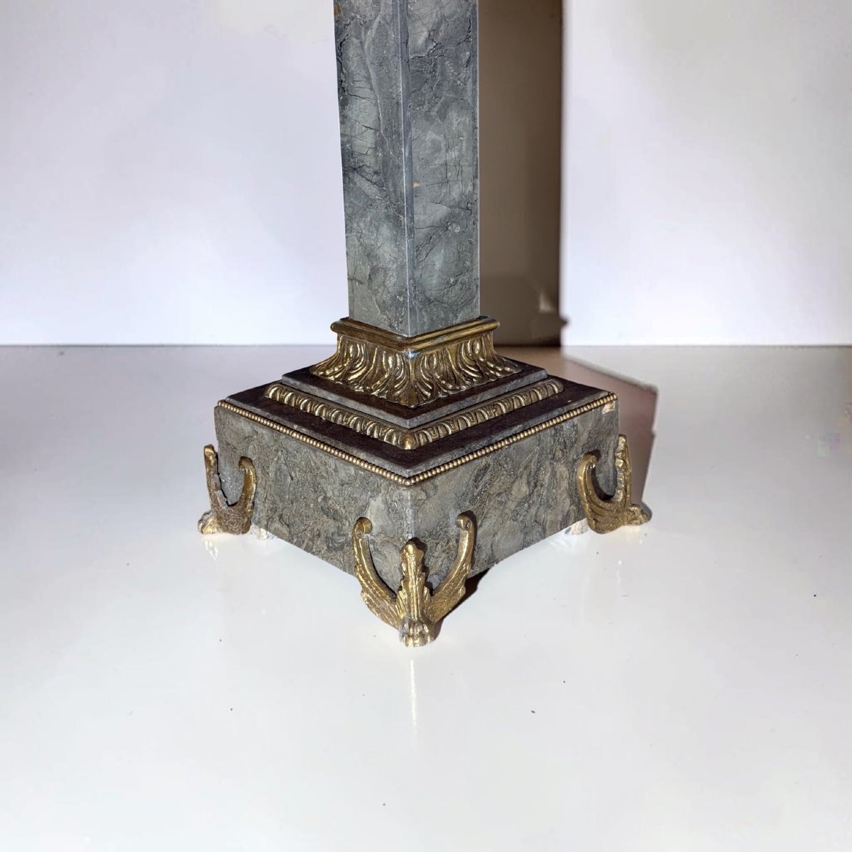 Colonna in Marmo Verde con Bronzo -photo-3