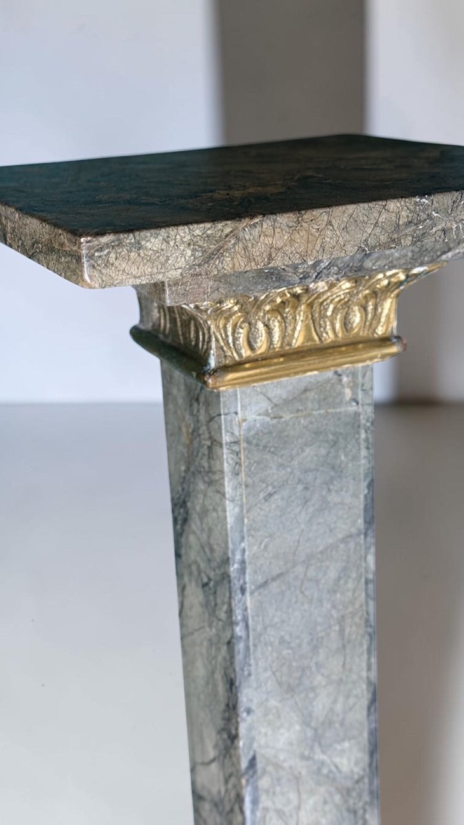 Colonna in Marmo Verde con Bronzo -photo-6