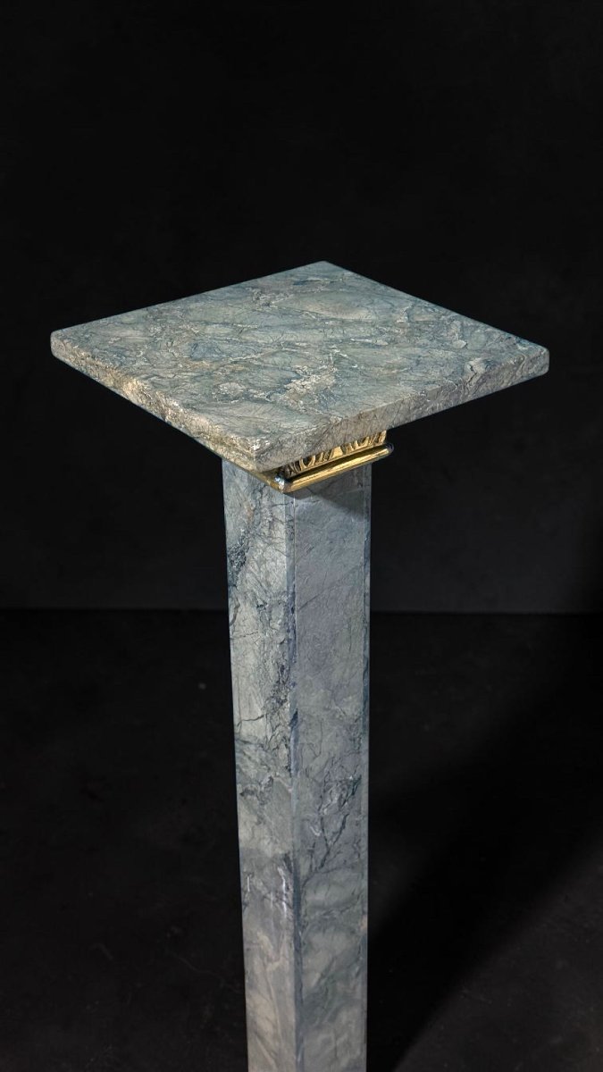 Colonna in Marmo Verde con Bronzo -photo-7