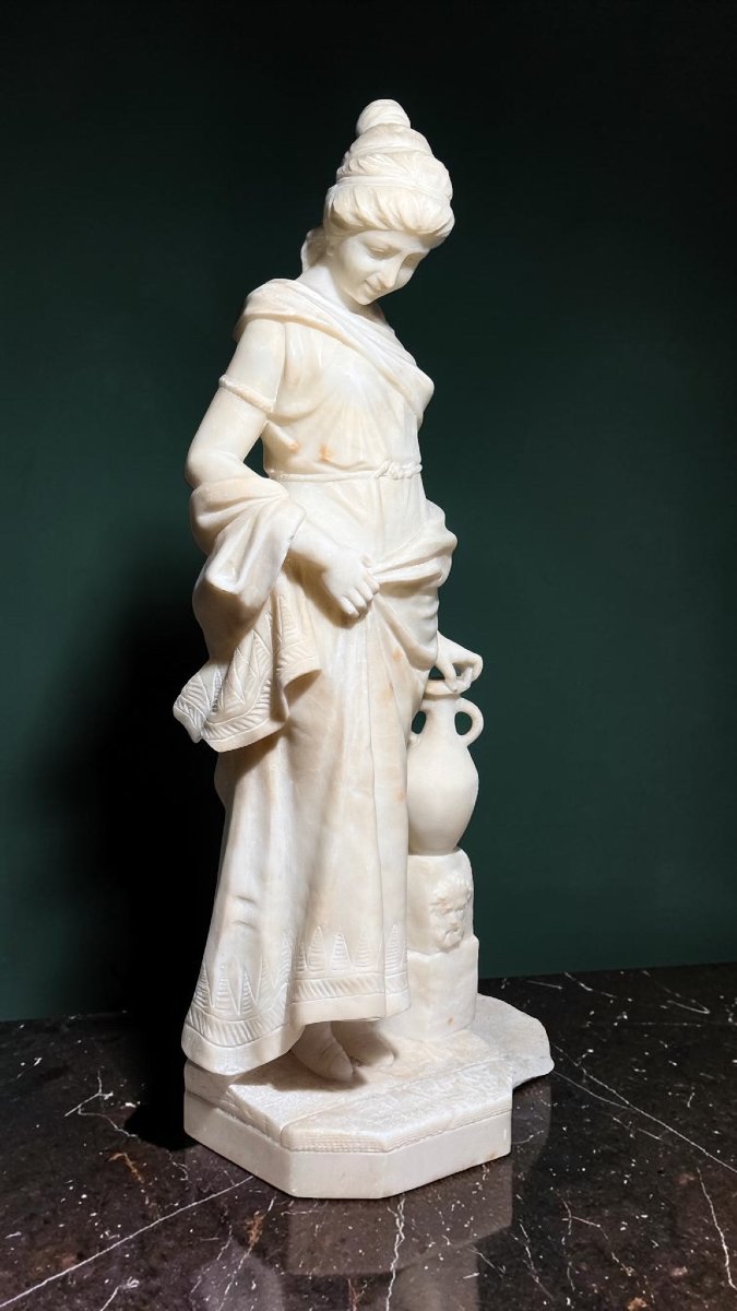 Statua raffigurante giovane fanciulla neoclassica dello scultore Gori-photo-2