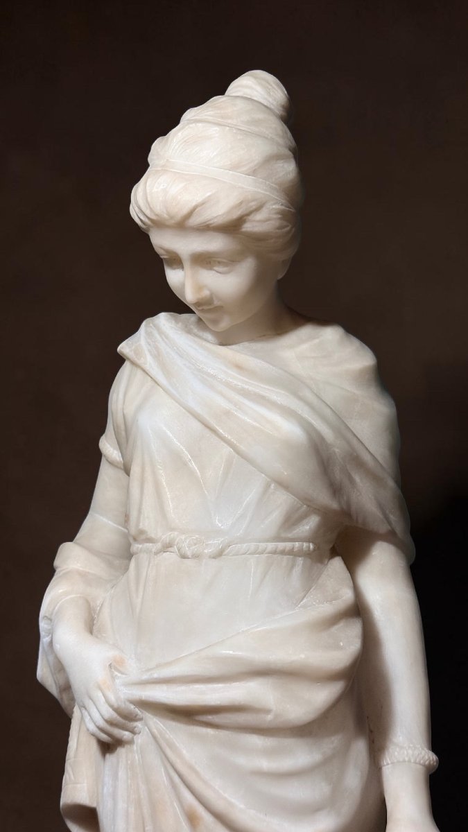 Statua raffigurante giovane fanciulla neoclassica dello scultore Gori-photo-4