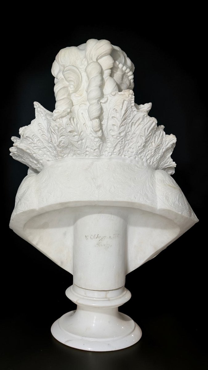 Busto raffigurante Maria de Medici Regina di Francia, Marmo Bianco Statuario di Carrara -photo-7