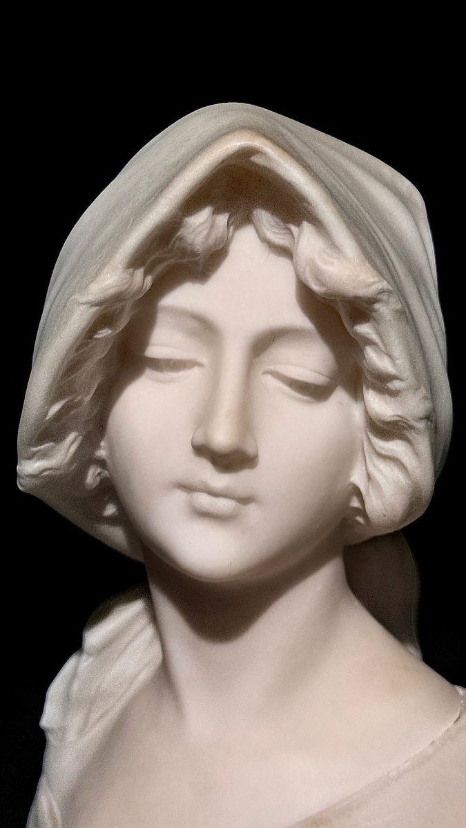 Busto raffigurante una giovane fanciulla Marmo -photo-1