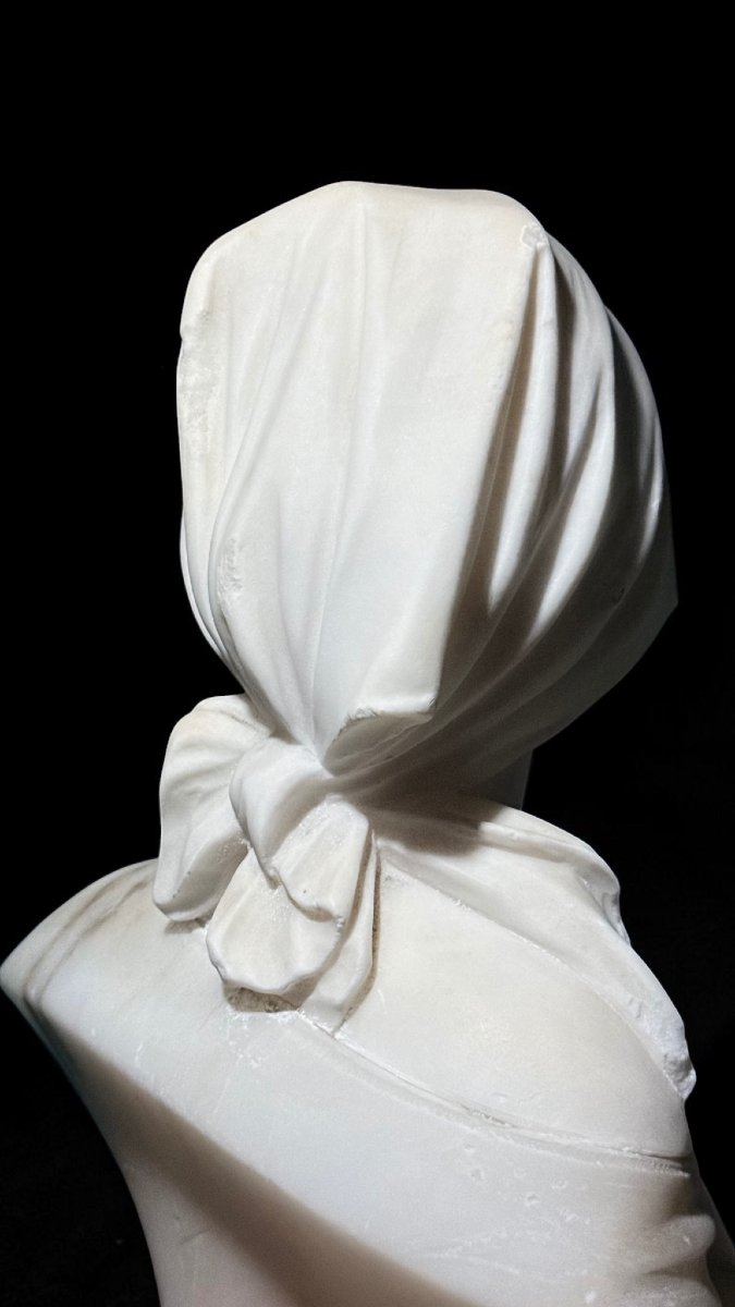 Busto raffigurante una giovane fanciulla Marmo -photo-3