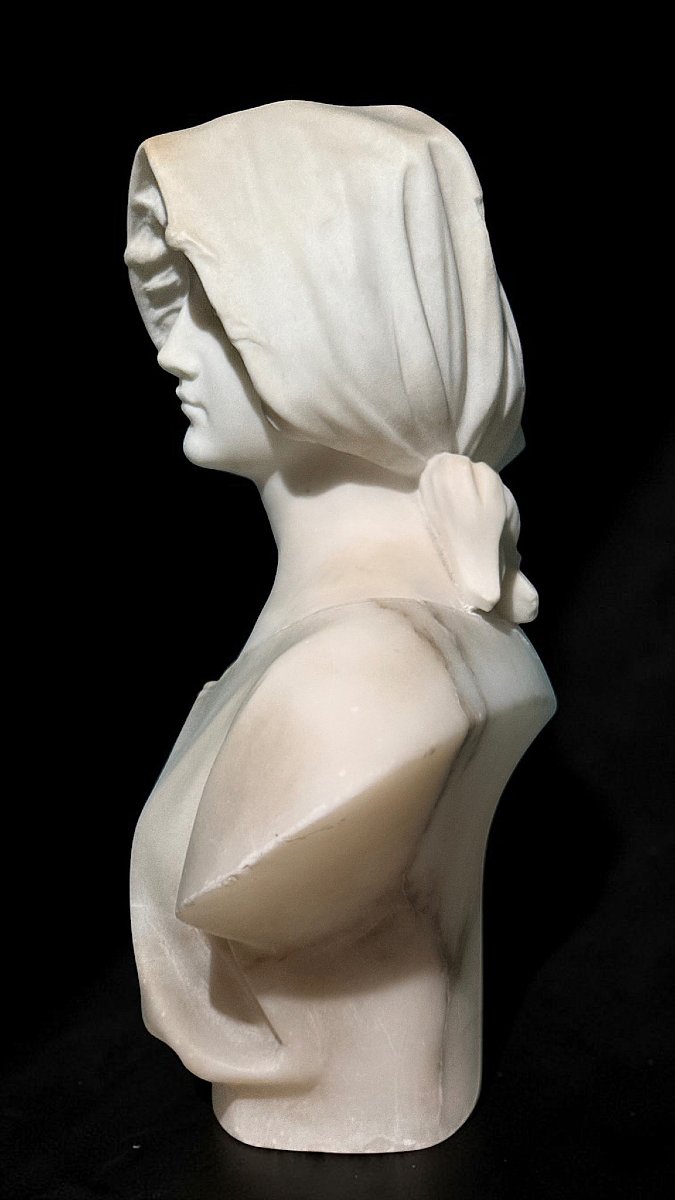Busto raffigurante una giovane fanciulla Marmo -photo-5