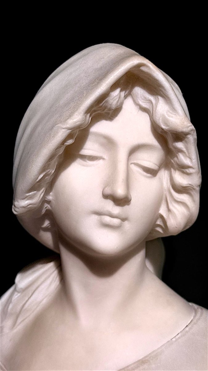 Busto raffigurante una giovane fanciulla Marmo -photo-7