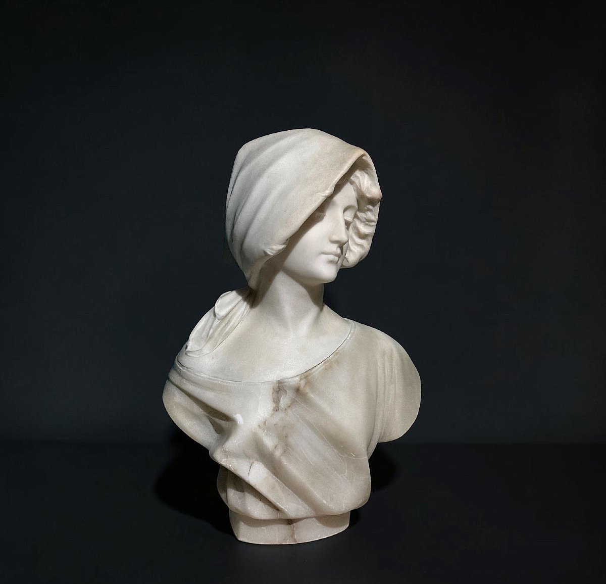 Busto raffigurante una giovane fanciulla Marmo -photo-8