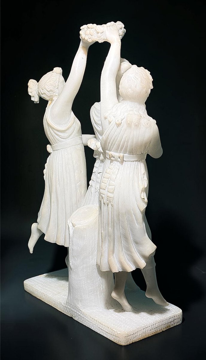 Scultura neoclassica raffigurante Le Tre Grazie Greche -photo-2