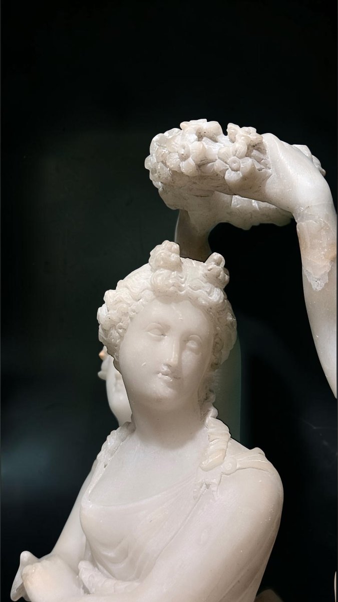 Scultura neoclassica raffigurante Le Tre Grazie Greche -photo-3