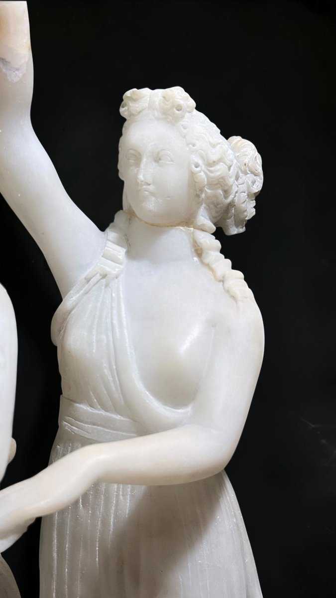 Scultura neoclassica raffigurante Le Tre Grazie Greche -photo-4