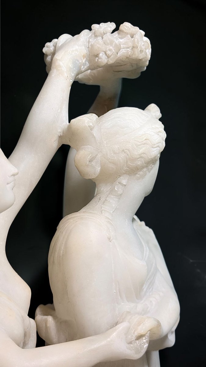 Scultura neoclassica raffigurante Le Tre Grazie Greche -photo-5