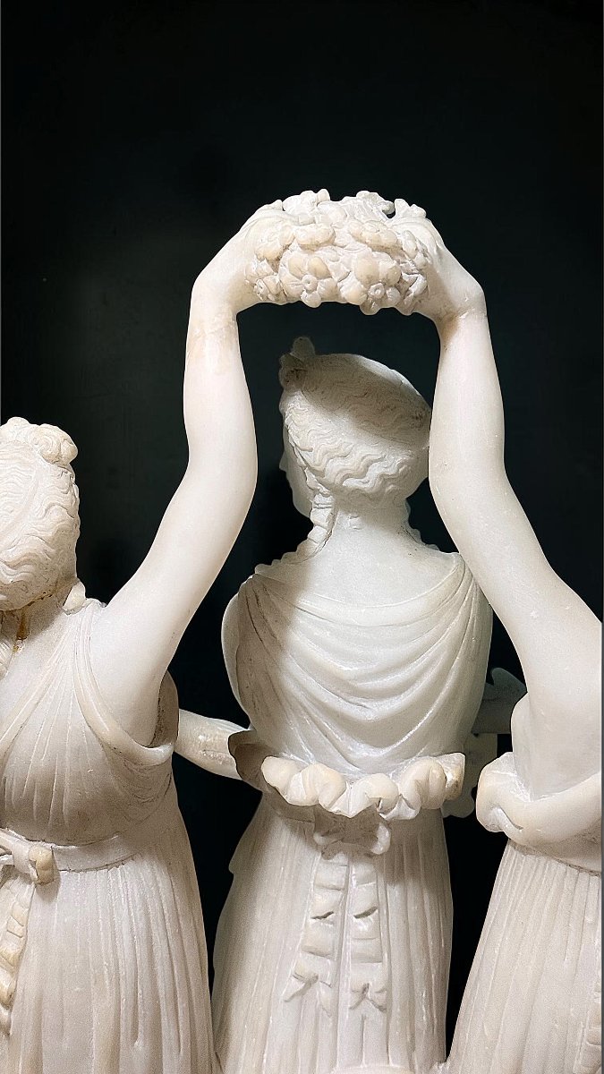 Scultura neoclassica raffigurante Le Tre Grazie Greche -photo-6