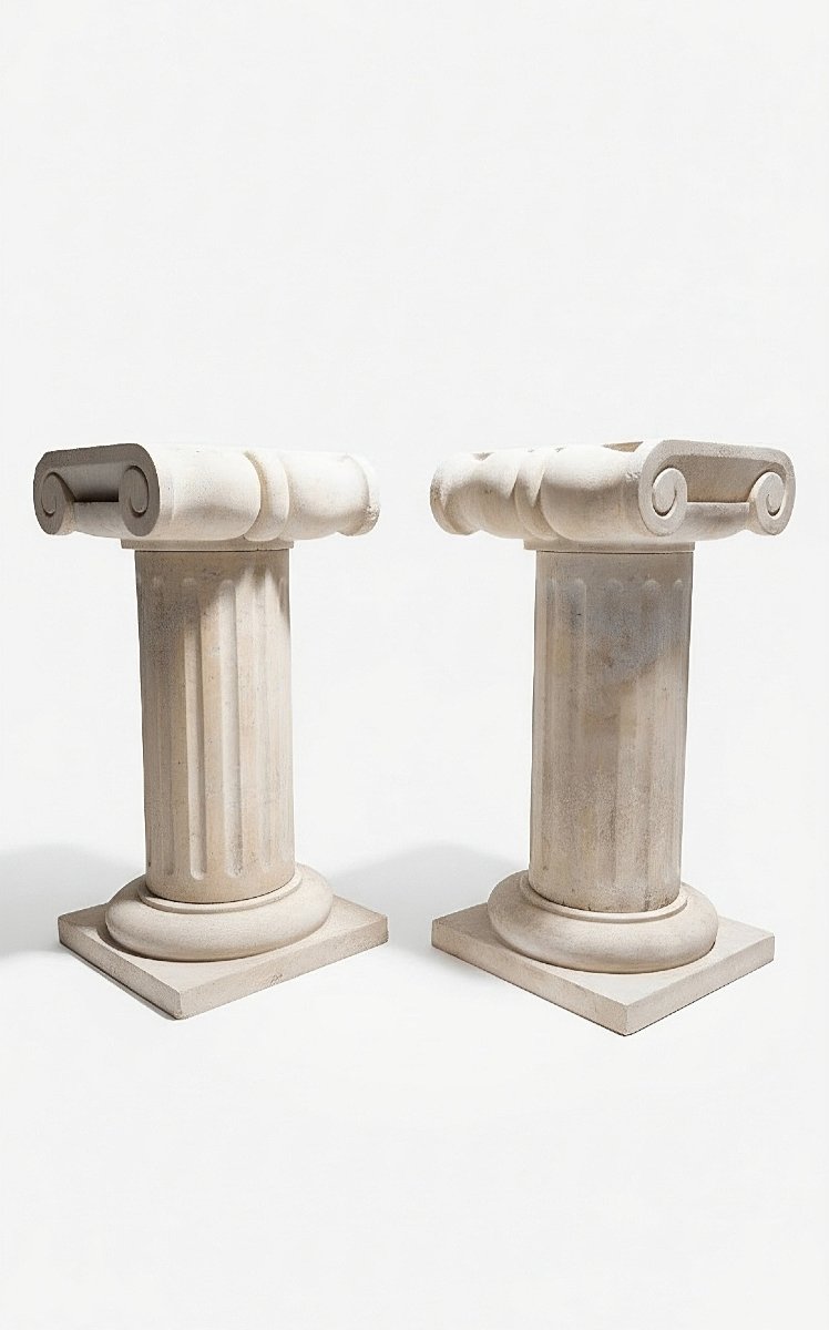 Capitelli in Marmo Travertino Romano 