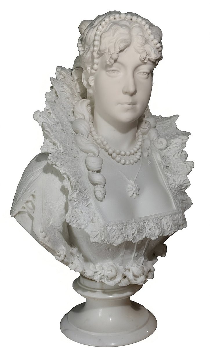 BUSTO ESCLUSIVO DI MARIA DE' MEDICI, REGINA DI FRANCIA dal Museo Peter Kaus, Marmo Carrara -photo-2