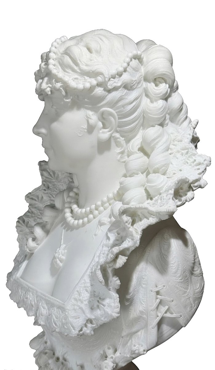 BUSTO ESCLUSIVO DI MARIA DE' MEDICI, REGINA DI FRANCIA dal Museo Peter Kaus, Marmo Carrara -photo-3