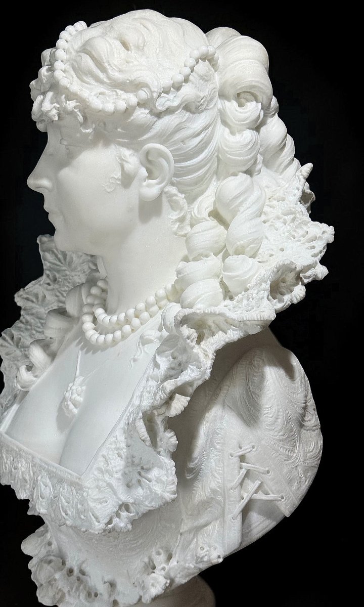 BUSTO ESCLUSIVO DI MARIA DE' MEDICI, REGINA DI FRANCIA dal Museo Peter Kaus, Marmo Carrara -photo-2