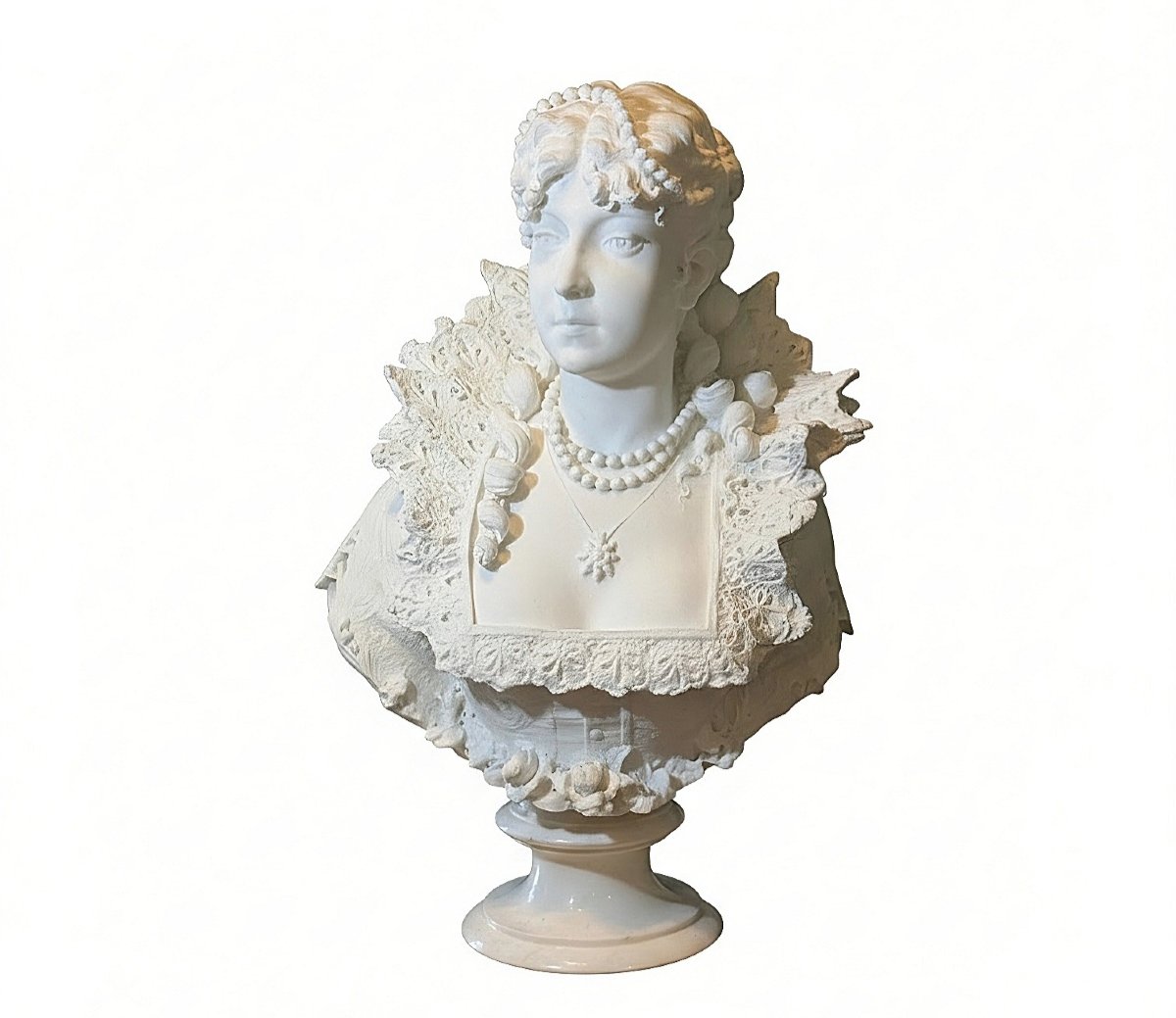 BUSTO ESCLUSIVO DI MARIA DE' MEDICI, REGINA DI FRANCIA dal Museo Peter Kaus, Marmo Carrara 