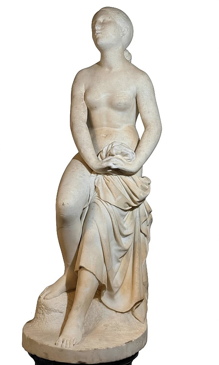 Statua Marmo Carrara raffigurante Fiducia in Dio, molto vicina a Lorenzo Bartolini (1777), Roma-photo-4