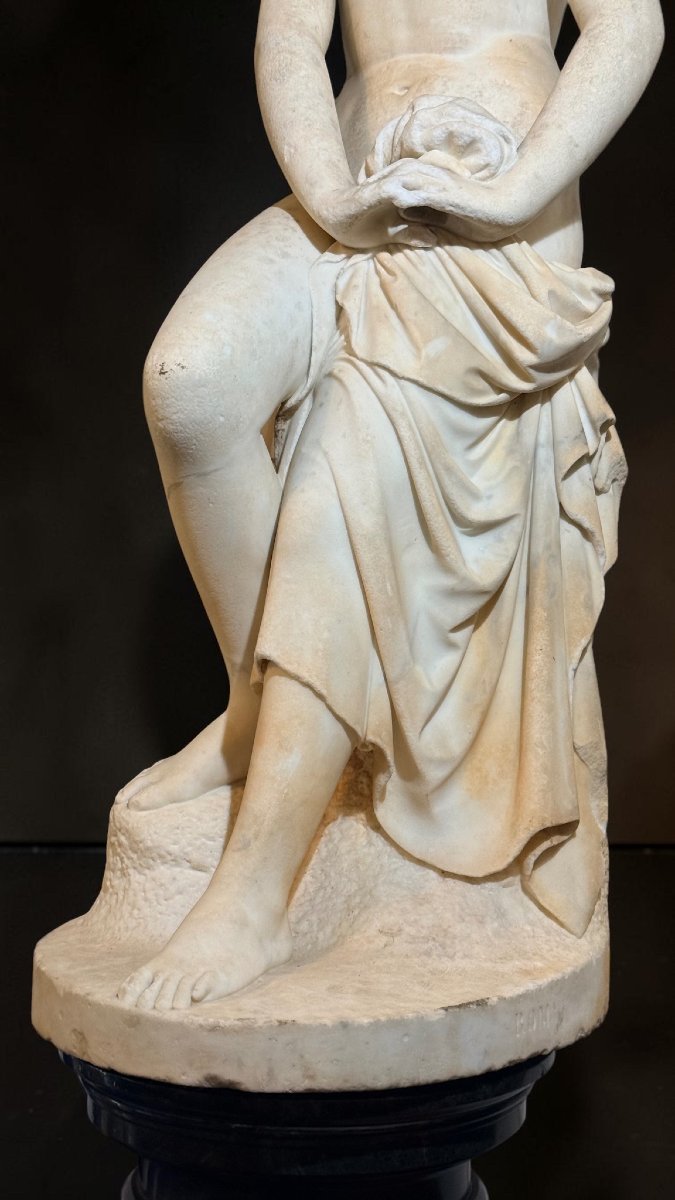 Statua Marmo Carrara raffigurante Fiducia in Dio, molto vicina a Lorenzo Bartolini (1777), Roma-photo-5