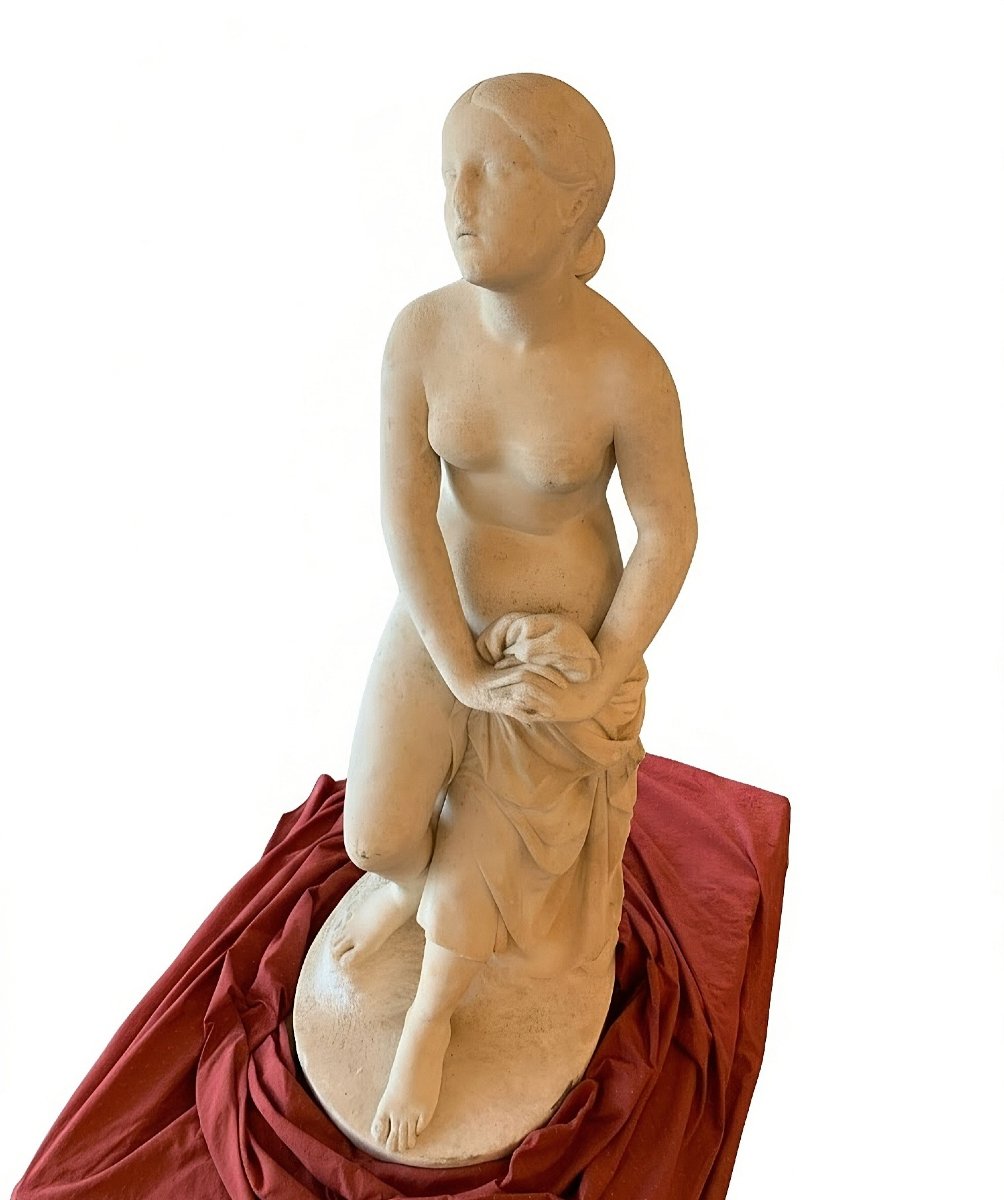 Statua Marmo Carrara raffigurante Fiducia in Dio, molto vicina a Lorenzo Bartolini (1777), Roma