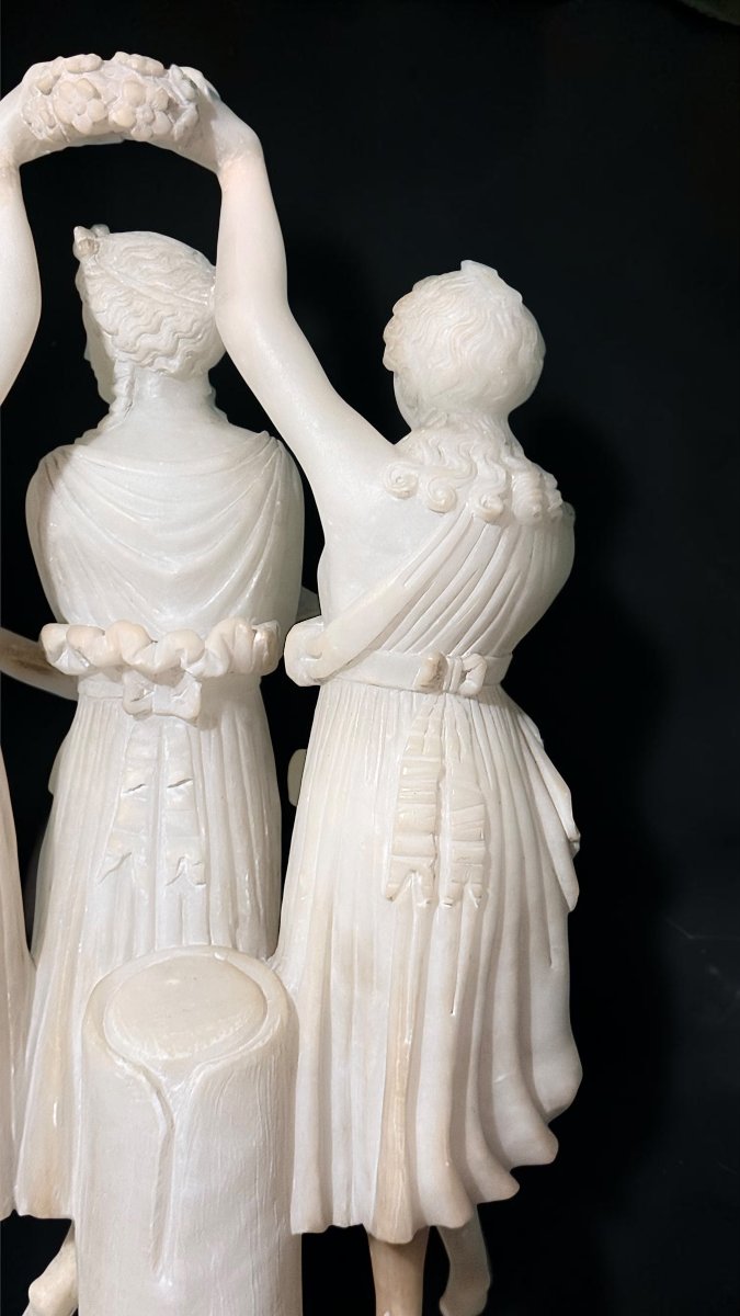 Scultura neoclassica raffigurante Le Tre Grazie (o Cariti) della mitologia greca-photo-6