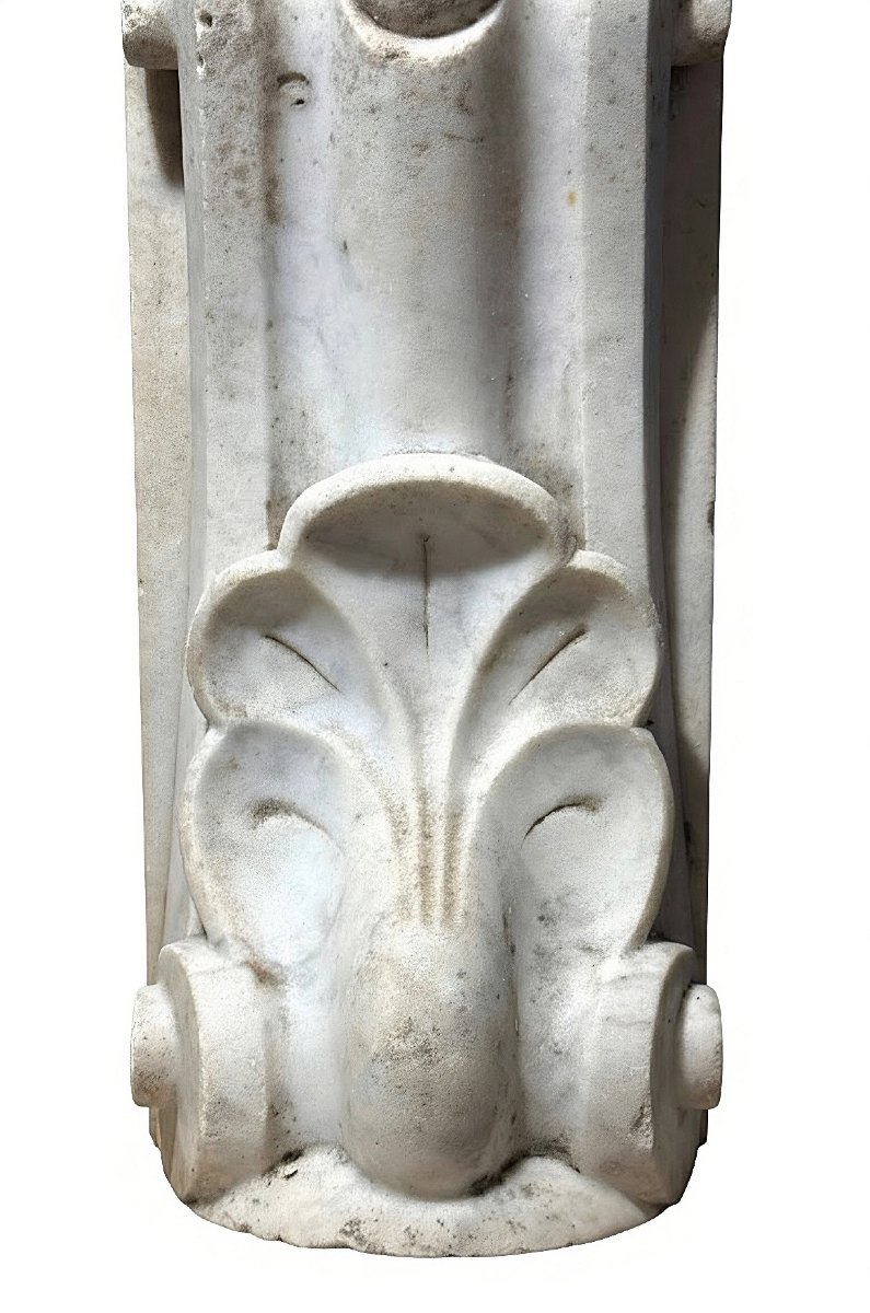 Coppia di Piccoli Elementi Architettonici decorativi in Marmo Bianco di Carrara -photo-6