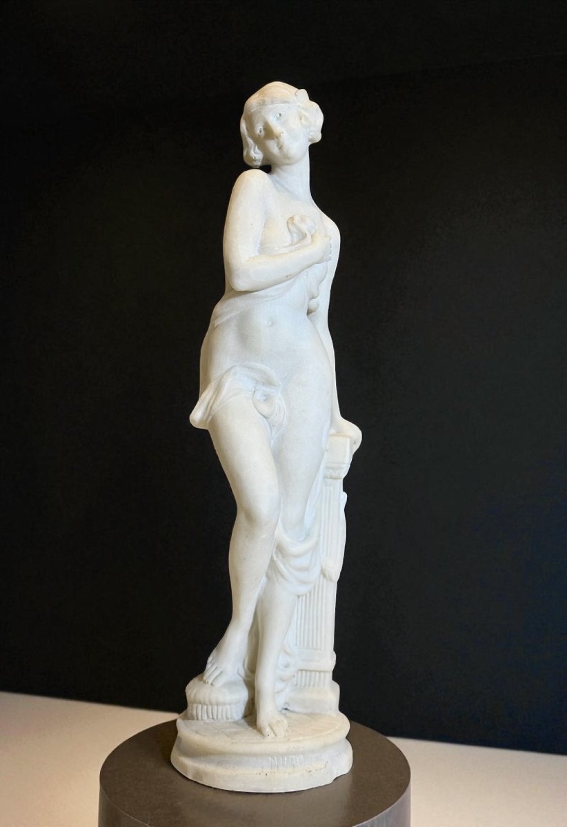 Statua raffigurante una giovane fanciulla nuda in Marmo Bianco Statuario di Carrara -photo-2