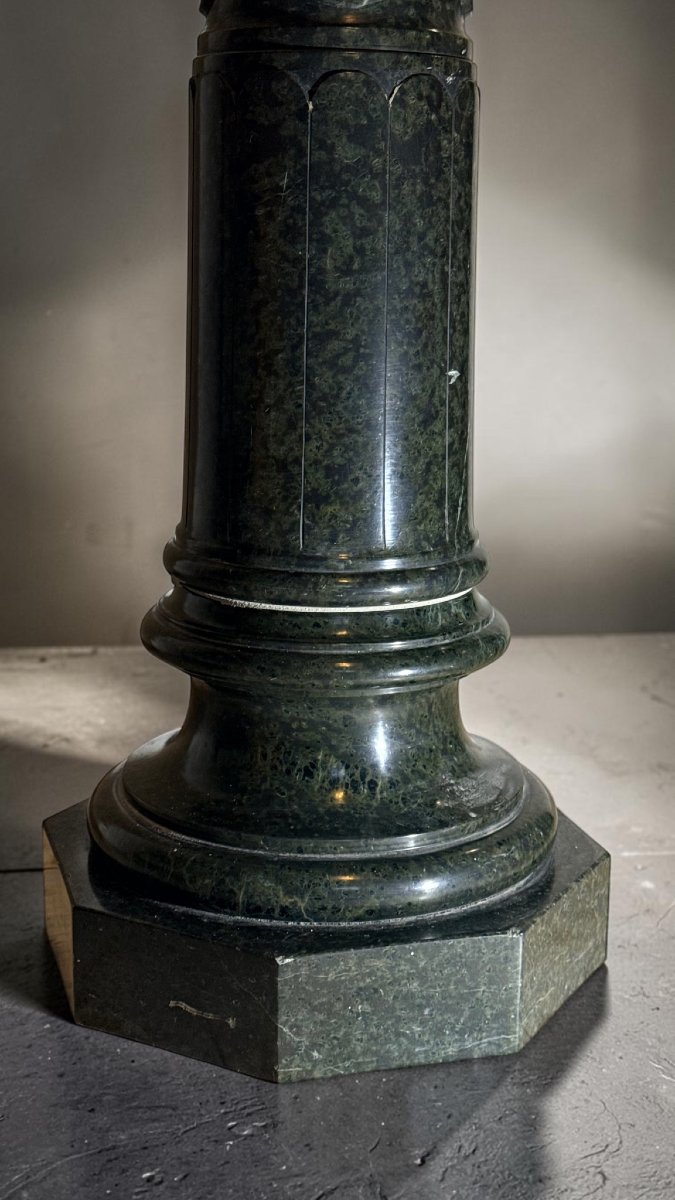 Colonna/Capitello a Torcione in Marmo Verde -photo-4