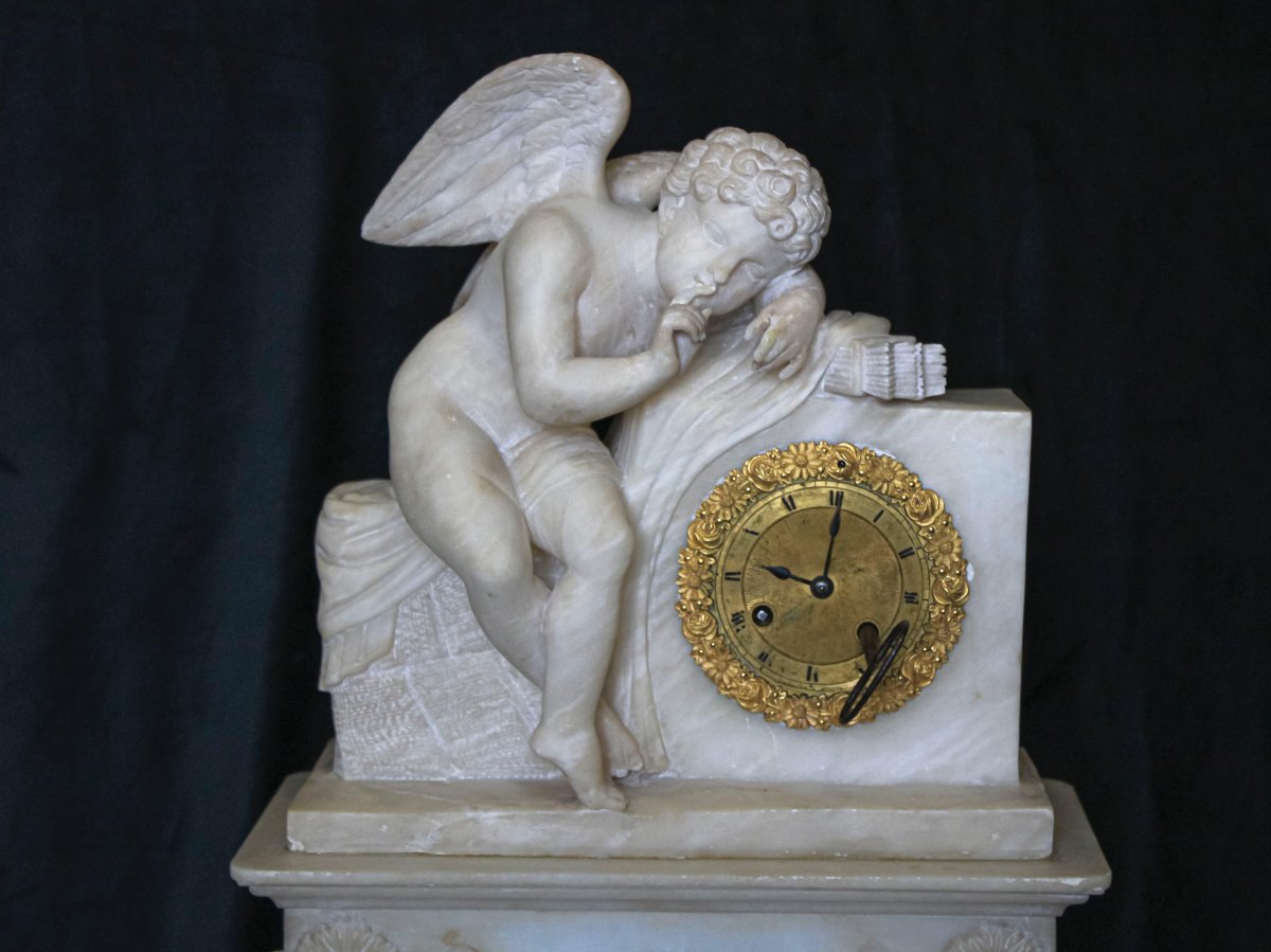 Scultura/Orologio Francese raffigurante un piccolo putto -photo-1