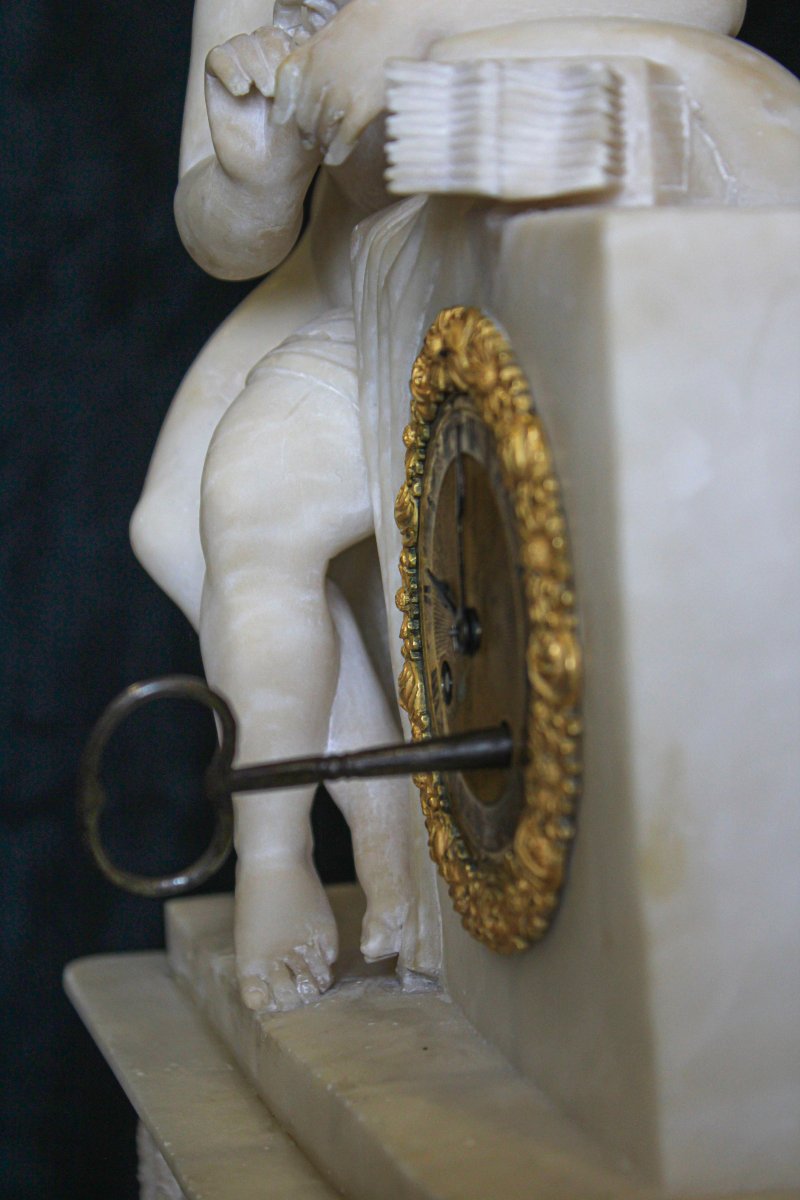 Scultura/Orologio Francese raffigurante un piccolo putto -photo-3