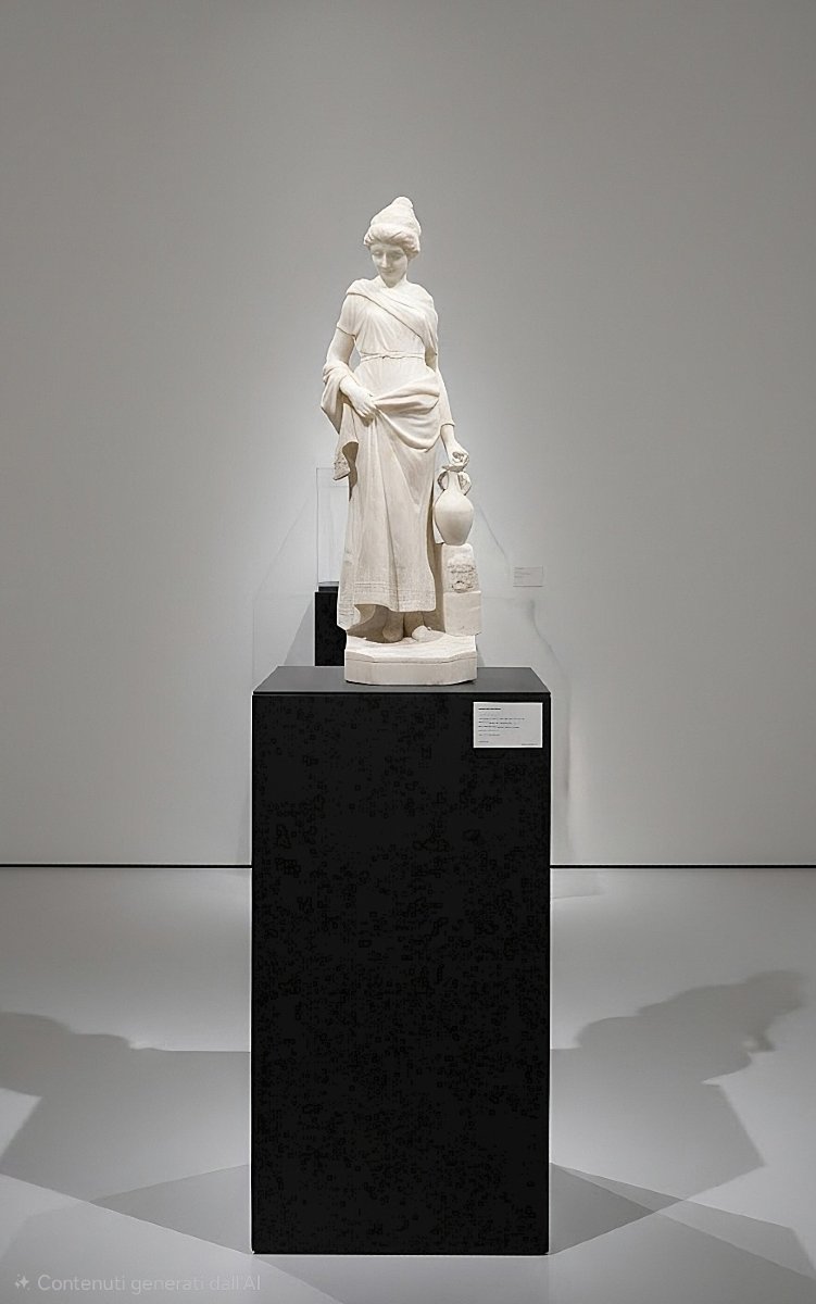 Statua fanciulla neoclassica con brocca in mano -photo-2