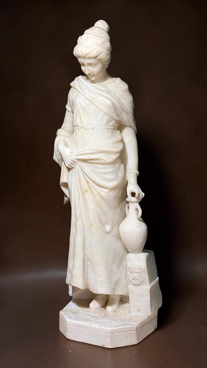 Statua fanciulla neoclassica con brocca in mano -photo-3